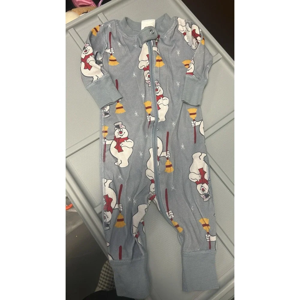 Hanna Andersson 0-3 Frosty the Snowman Organic Zip Sleeper Pajama 50 cm‎